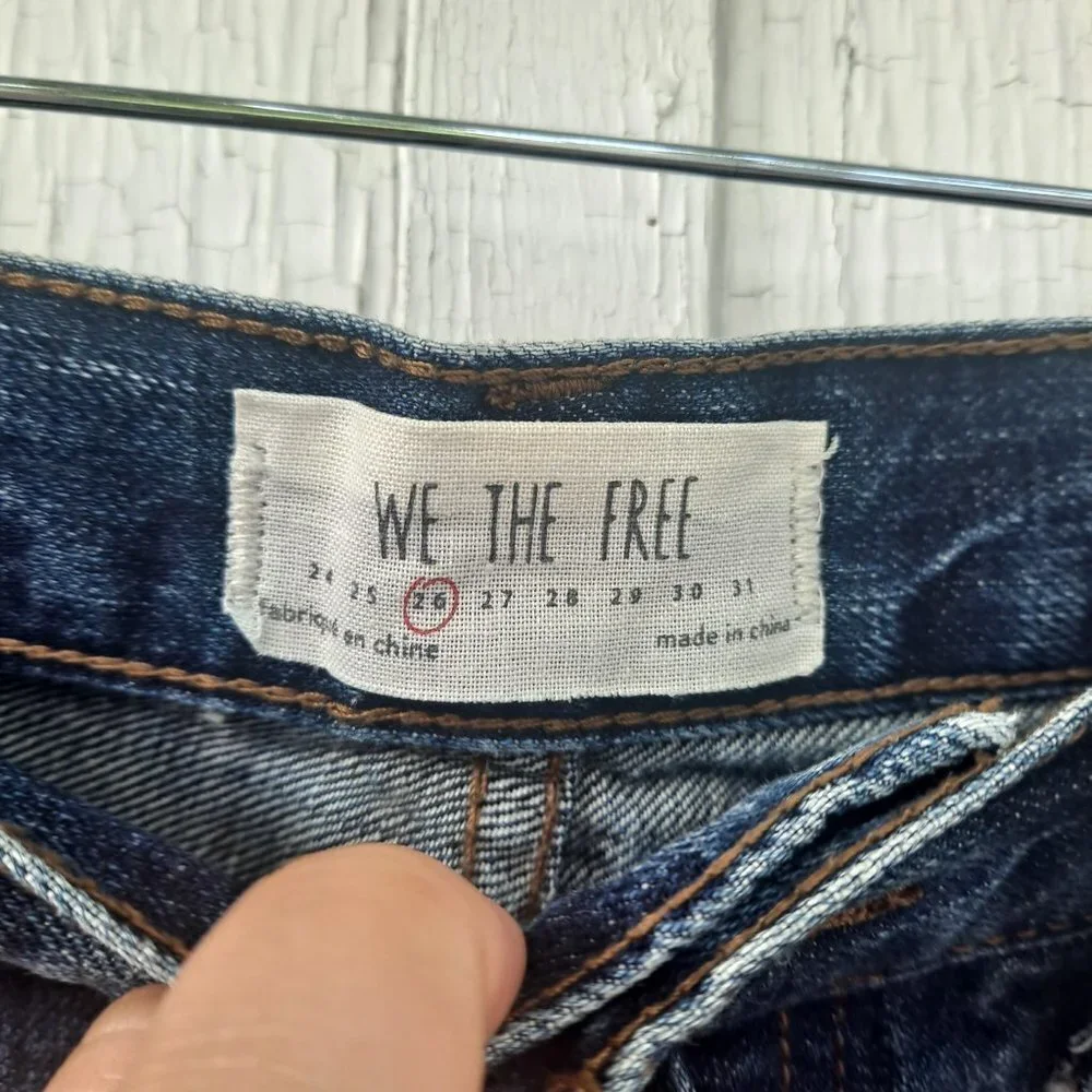 We The‎ Free Distressed Jean Denim Shorts 26 Lace Cut Off Summer Festival